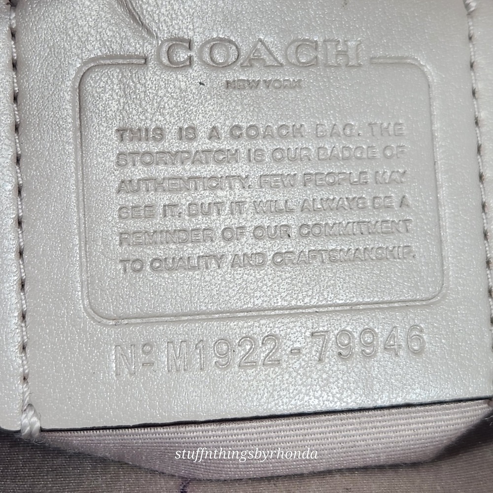 Coach Rowan Satchel Bag #79946 In Gray (no strap) Crossgrain‎ Leather Dec 2019 - Picture 14 of 16